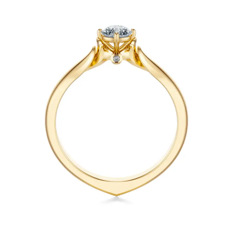 Pierścionek zaręczynowy złoty z diamentami